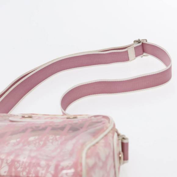 Christian Dior Trotter Canvas Shoulder Bag Clear Pink Silver Auth ki5020 - Picture 8 of 16